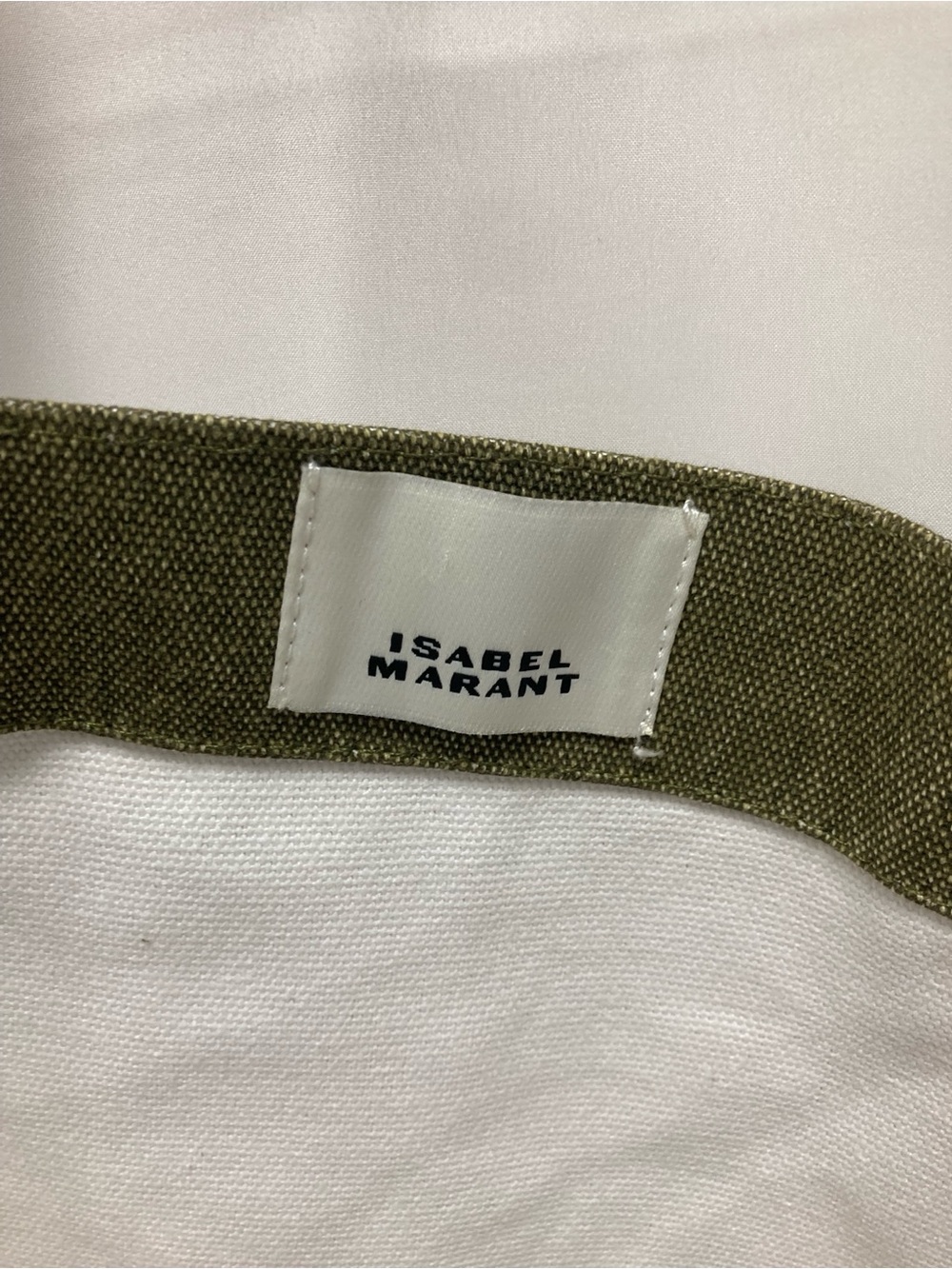 Isabel Marant Olive Canvas Tote with White Logo - Picture 4 of 9